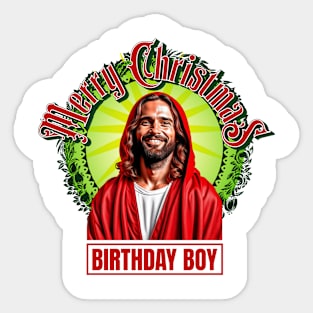 Merry Christmas Birthday Boy Sticker